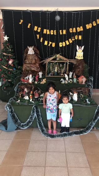 Isaura and Belen with our Christmas Nativity